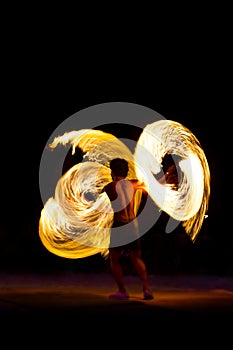 Fire Show at night on Phi Phi Island, Thailand