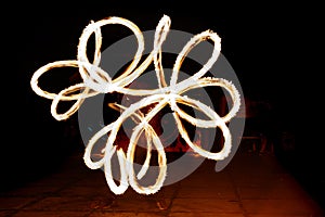 Fire show, rotation of fire