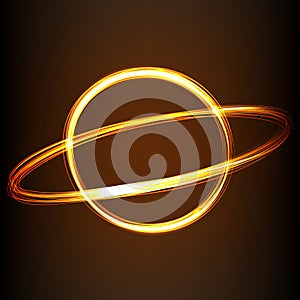 Fire-show style sign of planet