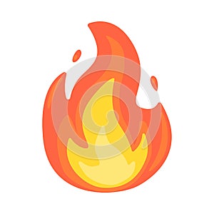 Fire Sign Emoji Icon Illustration. Blaze Vector Symbol Emoticon Design Clip Art Sign Comic Style.