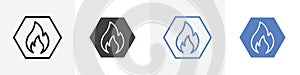 fire sign icon vector set use for web ui or app