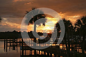 Fire in the Sky, Tarpon Springs, Florida Sunset