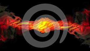 Fire and Smoke Horizontal Tornado, seamless loop, Alpha Channel