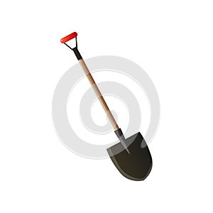 Fire spade with handle flat icon isolated on white background