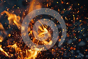 Fire Sparks Close Up,