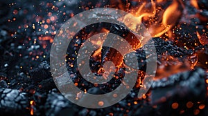 Fire sparks close-up