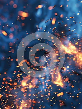 Fire sparks close-up