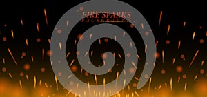 Fire sparks flying up design background template vector