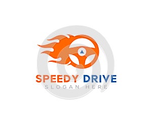Fire Speedy drive logo design vector templates