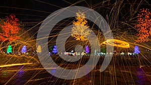 Fire spinning from steel wool