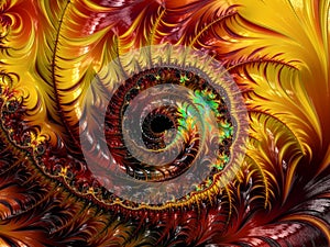 Fire spiral colorful background. Volcano vent, hellfire  pattern