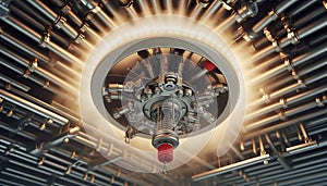 Fire sprinkler A sprinkler hidden within a ceiling providing f