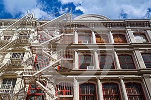 The fire stairs on old house in New York