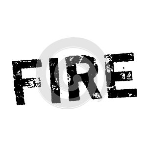 FIRE stamp on white background