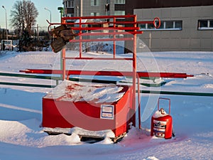 fire stand with tools on the street