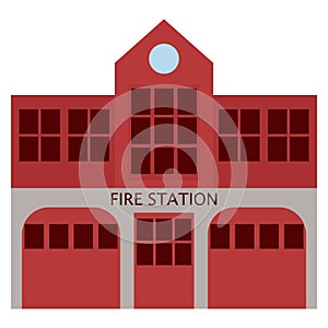 Fire station department building icon, vector illustration