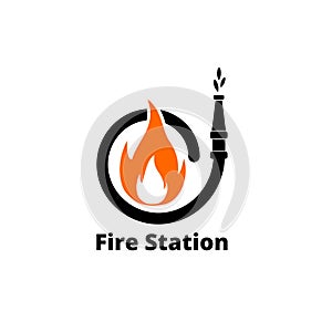 Fire station icon on white background