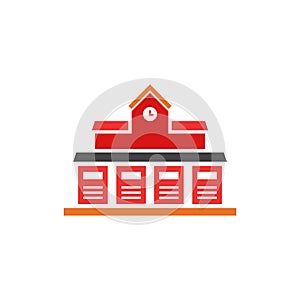 Fire station vector icon design template