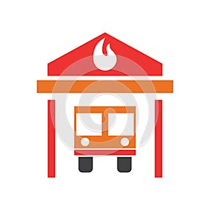 Fire station vector icon design template