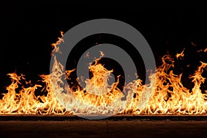 Fire Strip Isolated on Black Background