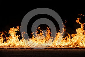 Fire Strip Isolated on Black Background