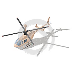 Fire support or reconnaissance helicopter isometric icon