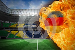 Fire surrounding germany flag football