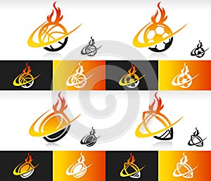 Fire Swoosh Sport Balls Icons