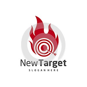Fire Target logo vector template, Creative Target logo design concepts, Icon symbol, illustration