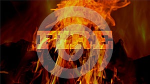 Fire Text on black background