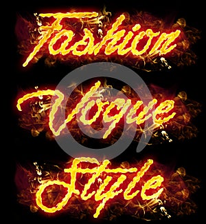 Fire Text Fashion Vogue Style