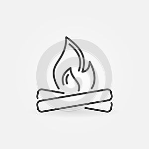 Fire thin line icon. Burnable Trash vector concept linear symbol