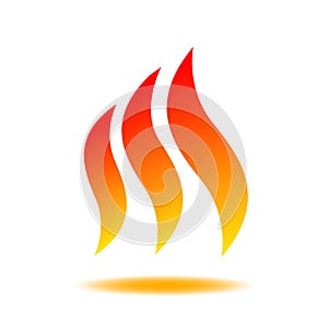 Fire with three tongues of flame. Icon illustration for design