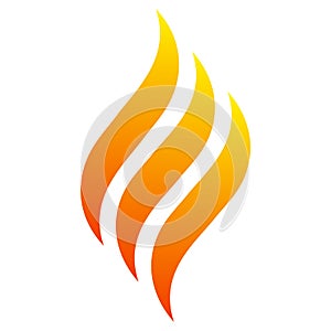 Fire with three tongues of flame. Icon illustration for design - vector