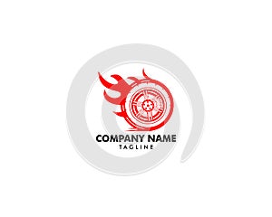 Fire Tire Logo Template Design Vector