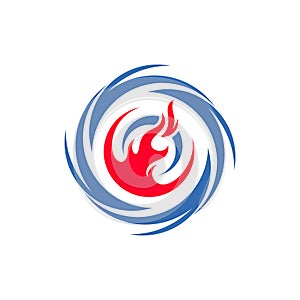 Fire Tornado logo vector template, Creative Twister logo design concepts, icon symbol, Illustration