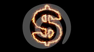 Fire trail dollar symbol reveal