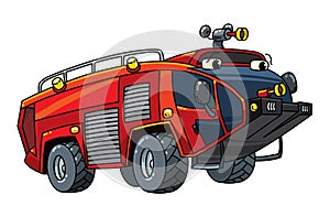 Fire truck or fire engine with eyes