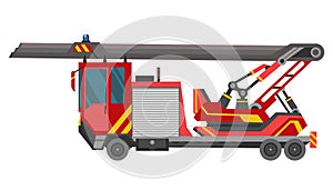 Fire truck. Fire engine. Emergency fire vehicle template. Red transportation for firefighting or fire extinguishing