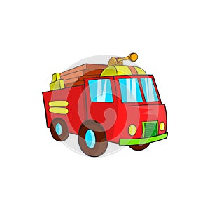 Fire truck icon, cartoon style