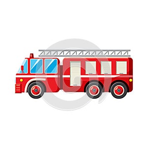 Fire truck icon in cartoon style