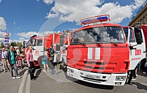 A fire truck on KAMAZ chassis