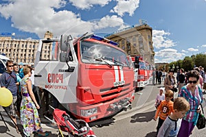 A fire truck on KAMAZ chassis
