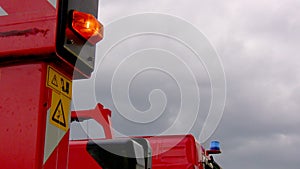 Fire truck with lights flashing