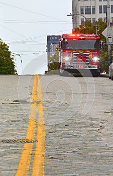 fire truck is on the streets of Seattle but no fire around