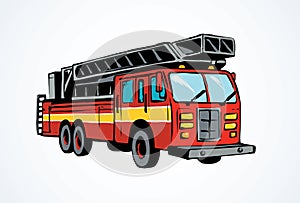 Fire truck. Vector drawing