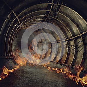Fire in a tunnel