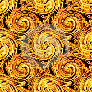 Fire twirls abstract. Seamless pattern