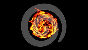 Fire Vortex on Transparent Background with Seamless Loop
