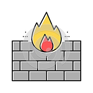 fire wall color icon vector illustration